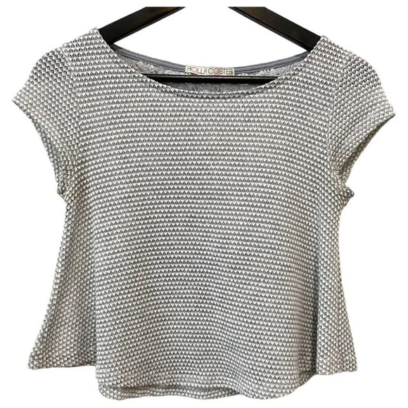 Rolla Coaster Y2K Light Grey Lace Knit Crop Top Size S - Picture 3 of 15